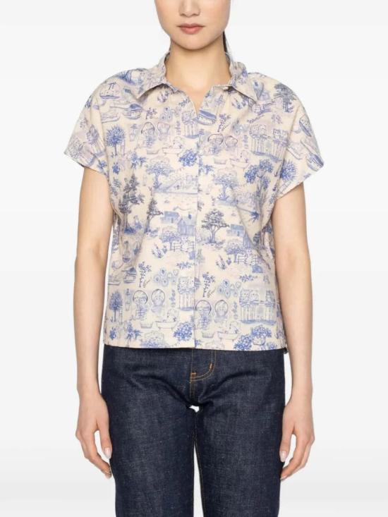  네이키드 & 페이머스 블라우스 네이키드 앤 페이머스 빌리 셔츠 블루 - NAKED & FAMOUS