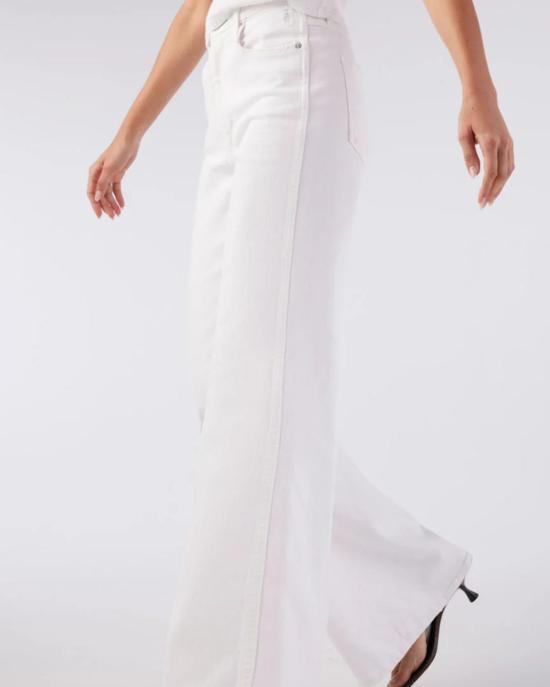  아모 데님 데님 팬츠 프리다 와이드 레그 진 알라바스터 - AMO DENIM