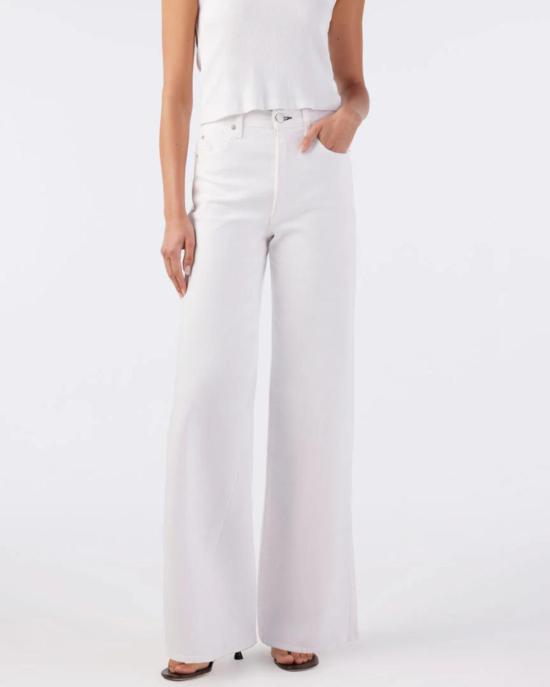  아모 데님 데님 팬츠 프리다 와이드 레그 진 알라바스터 - AMO DENIM