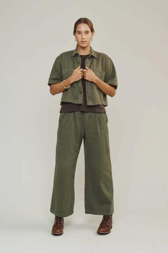  영메이븐 셔츠 정메이븐 올리브 피니 트윌 셔츠 - JUNGMAVEN