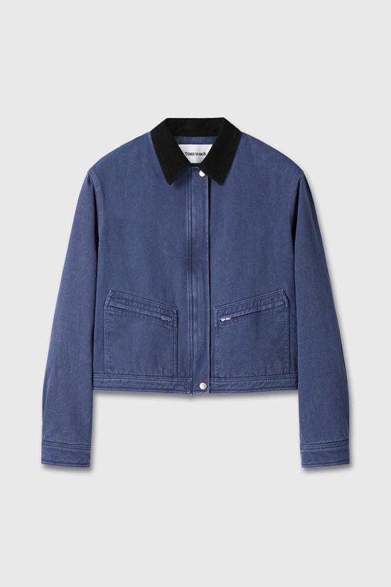  토니웩 봄버 자켓 토니왁 크롭 워크 재킷 워시드 블루