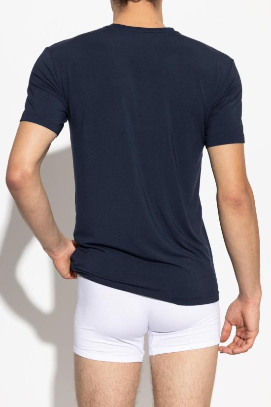  엠포리오 아르마니 반팔 티셔츠 언더웨어 티셔츠 네이비 - EMPORIO ARMANI
