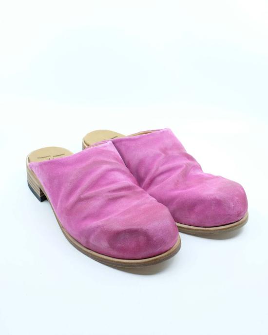  에드워드 커밍 뮬/슬리퍼 핑크 스웨이드 가죽 버블 토 뮬 핑크