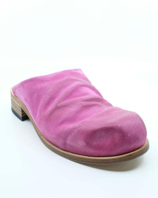  에드워드 커밍 뮬/슬리퍼 핑크 스웨이드 가죽 버블 토 뮬 핑크 - EDWARD CUMING