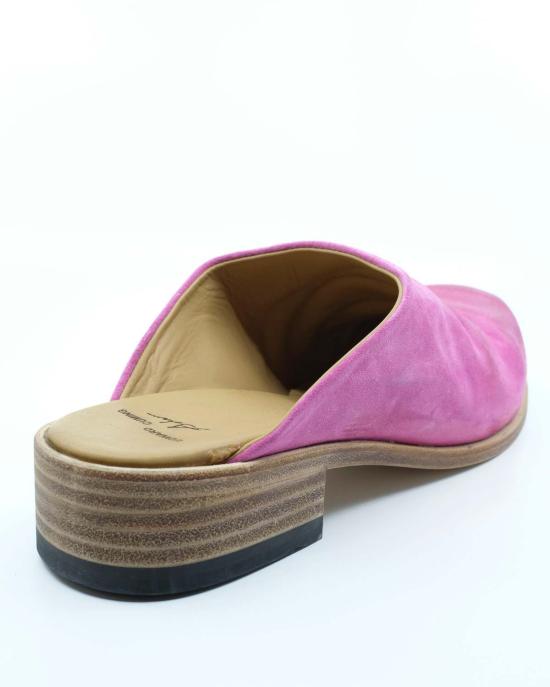  에드워드 커밍 뮬/슬리퍼 핑크 스웨이드 가죽 버블 토 뮬 핑크 - EDWARD CUMING