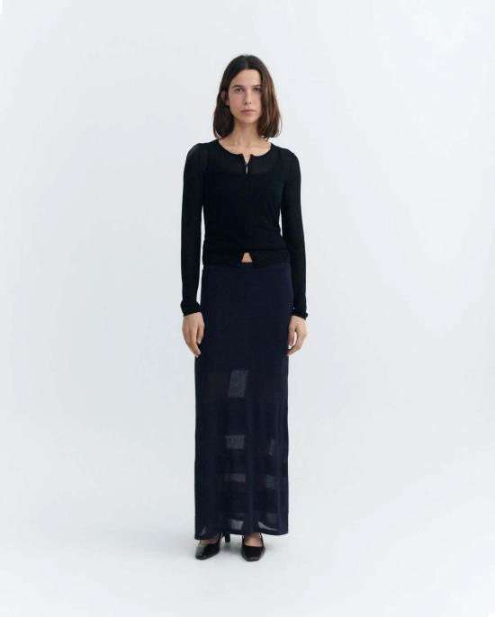  띵킹 뮤 가디건 씽킹 무 마농 시스루 니트  블랙 - THINKING MU