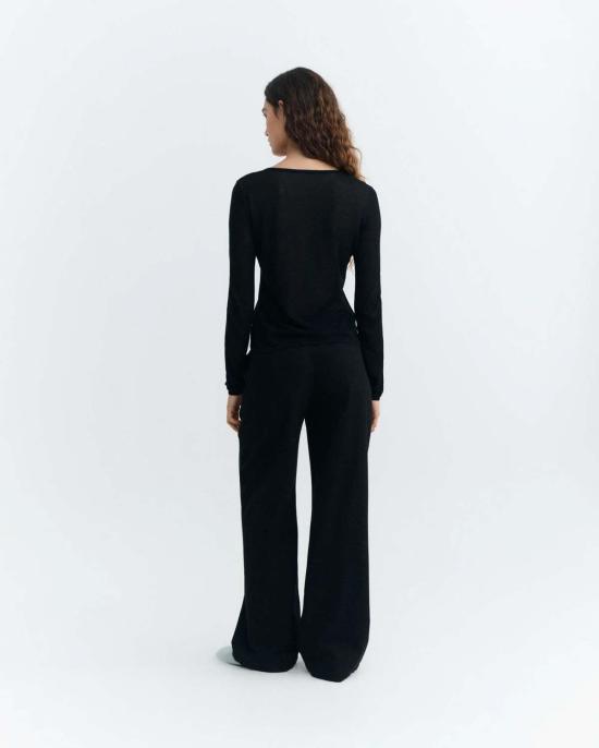  띵킹 뮤 가디건 씽킹 무 마농 시스루 니트  블랙 - THINKING MU