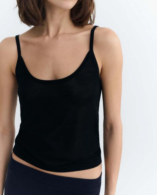  띵킹 뮤 블라우스 씽킹뮤 시스루 니트 탱크탑 - THINKING MU