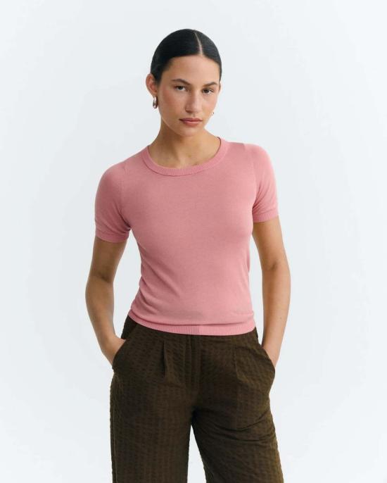  띵킹 뮤 블라우스 씽킹뮤 시스루 니트 탑