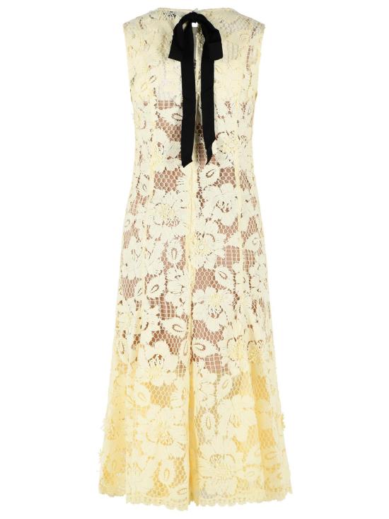 26SS 셀프 포트레이트 미디 원피스 SS26 094M YYELLOW Yellow - SELF PORTRAIT