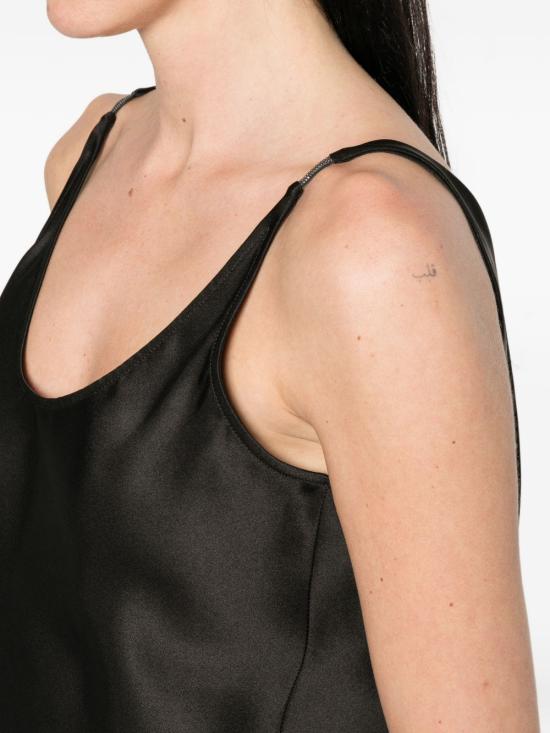 26SS 브루넬로 쿠치넬리 민소매 티셔츠 MB179EV802 C101 Black - BRUNELLO CUCINELLI