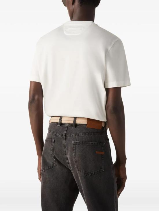 26SS 에르메네질도제냐 반팔 티셔츠 UH335A3 H771 N00 WHITE - ERMENEGILDO ZEGNA