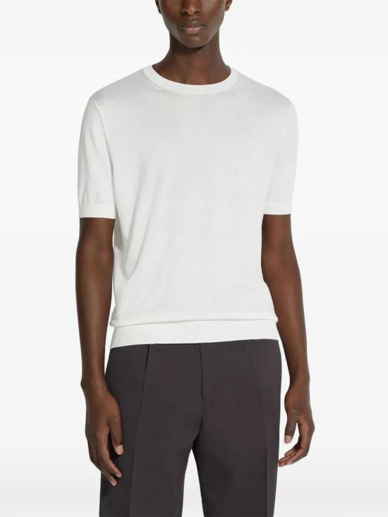 26SS 에르메네질도제냐 반팔 티셔츠 E8C90A7 C10 N01 WHITE - ERMENEGILDO ZEGNA