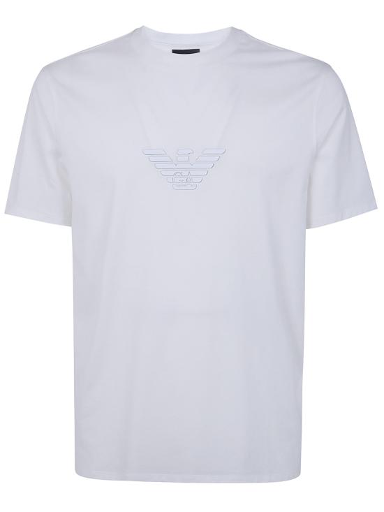 26SS 엠포리오 아르마니 반팔 티셔츠 EM004583 AF13669 M0306 OFF WHITE EAGLE LOGO - EMPORIO ARMANI