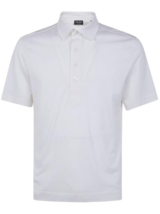 26SS 에르메네질도제냐 폴로 티셔츠 UH386A3 H774 N01 WHITE - ERMENEGILDO ZEGNA