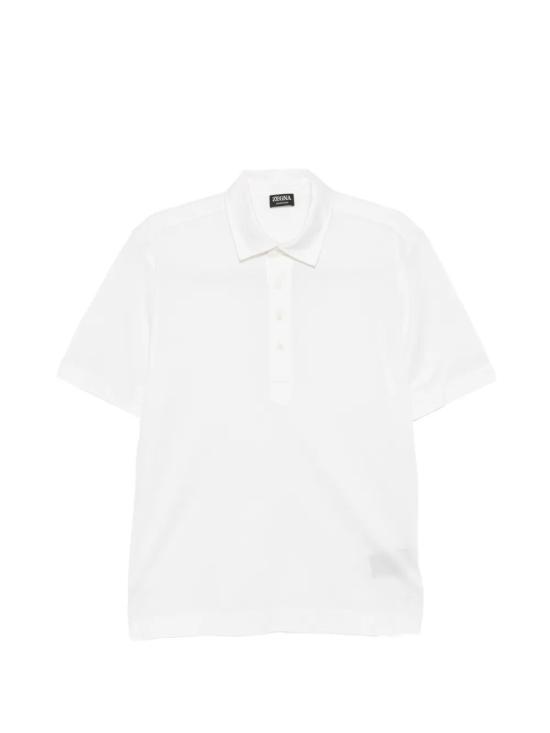 26SS 에르메네질도제냐 폴로 티셔츠 UH386A3 H774 N01 WHITE