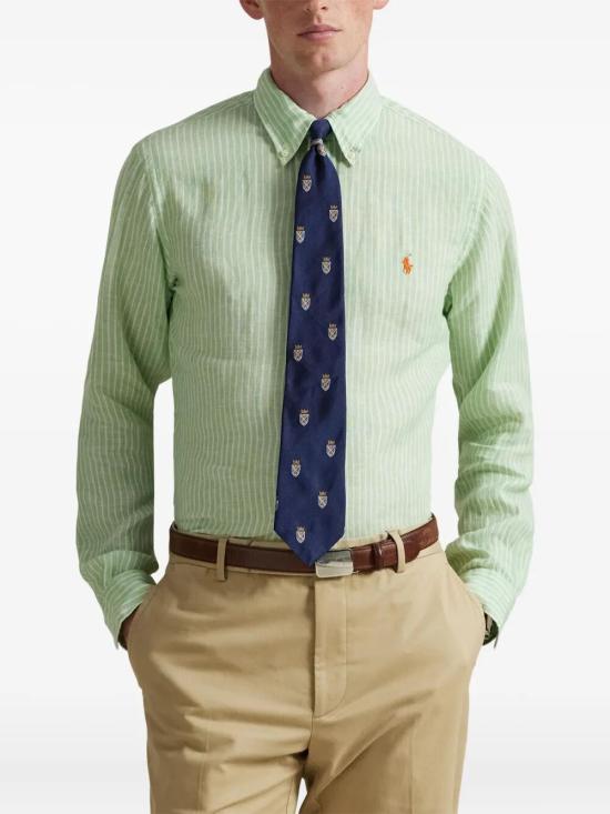 26SS 폴로 랄프로렌 긴팔 셔츠 710 B15 594 007 ESSEX GREEN WHITE - POLO RALPH LAUREN