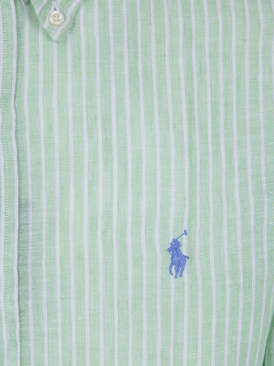 26SS 폴로 랄프로렌 긴팔 셔츠 710 B15 594 007 ESSEX GREEN WHITE - POLO RALPH LAUREN