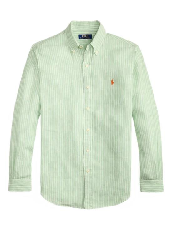 26SS 폴로 랄프로렌 긴팔 셔츠 710 B15 594 007 ESSEX GREEN WHITE