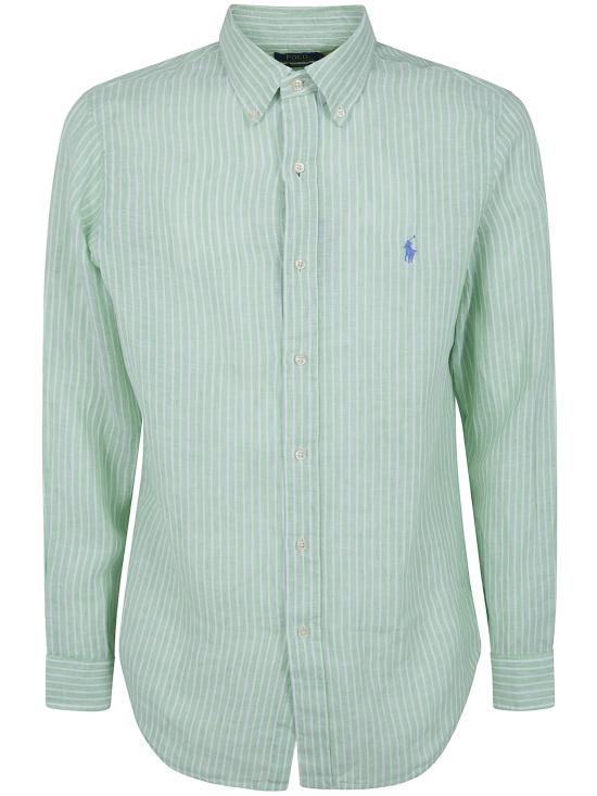 26SS 폴로 랄프로렌 긴팔 셔츠 710 B15 594 007 ESSEX GREEN WHITE - POLO RALPH LAUREN