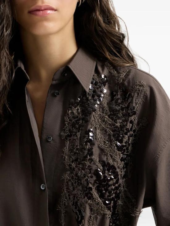 26SS 브루넬로 쿠치넬리 미디 원피스 M0F79AHD91 C8589 DARK BROWN - BRUNELLO CUCINELLI