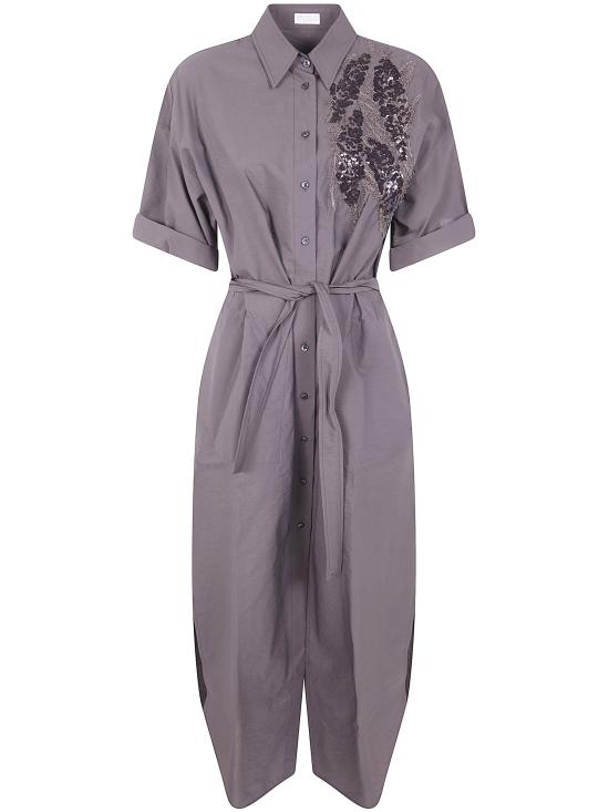 26SS 브루넬로 쿠치넬리 미디 원피스 M0F79AHD91 C8589 DARK BROWN