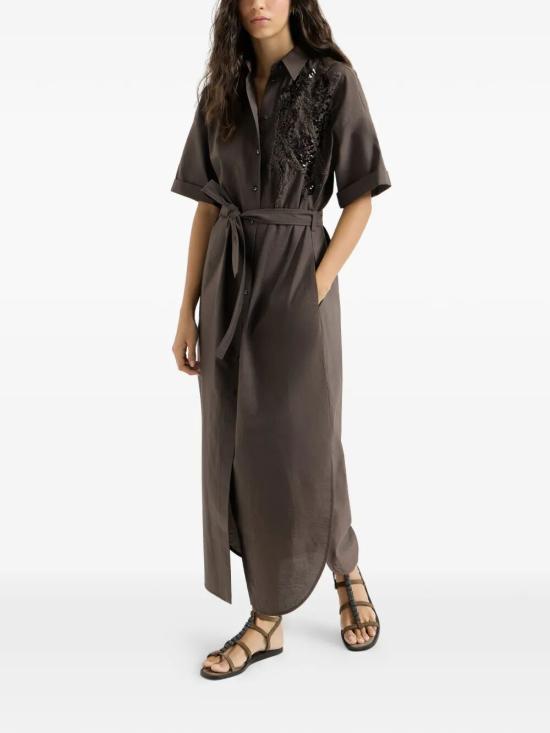 26SS 브루넬로 쿠치넬리 미디 원피스 M0F79AHD91 C8589 DARK BROWN - BRUNELLO CUCINELLI