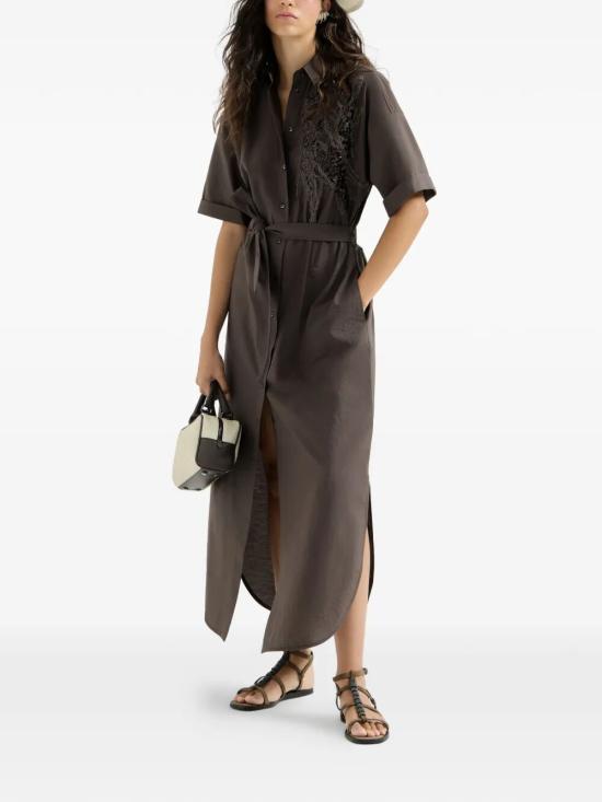 26SS 브루넬로 쿠치넬리 미디 원피스 M0F79AHD91 C8589 DARK BROWN - BRUNELLO CUCINELLI