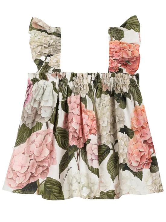 26SS [키즈] 돌체앤가바나 티셔츠 L51N75 HS5T6 HA5XG ORTENSIE FDO BIANCO - DOLCE & GABBANA