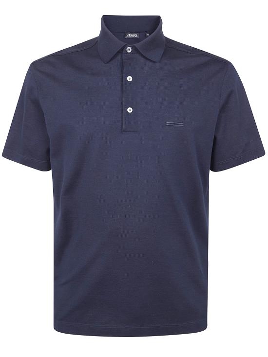 26SS 에르메네질도제냐 폴로 티셔츠 UH348A3 H794 B09 BLUE - ERMENEGILDO ZEGNA