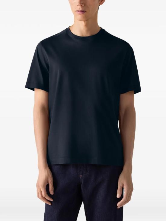 26SS 에르메네질도제냐 반팔 티셔츠 UH335A3 H771 B09 BLACK - ERMENEGILDO ZEGNA