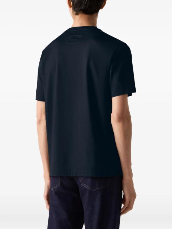 26SS 에르메네질도제냐 반팔 티셔츠 UH335A3 H771 B09 BLACK - ERMENEGILDO ZEGNA