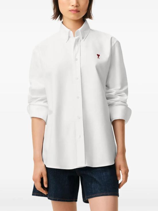 26SS 아미 ADC버튼 다운 셔츠 BFUSH063 CO0031 168 NATURAL WHITE - AMI