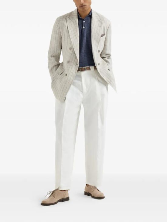 26SS 브루넬로 쿠치넬리 폴로 티셔츠 MHS805905 CKL07 AVIO PANAMA - BRUNELLO CUCINELLI