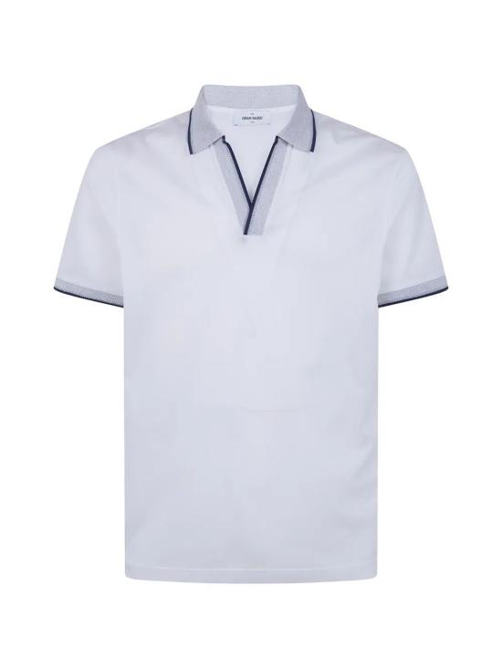 26SS 그랑싸쏘 폴로 티셔츠 60125 72705 001 WHITE GREY BLACK - GRAN SASSO