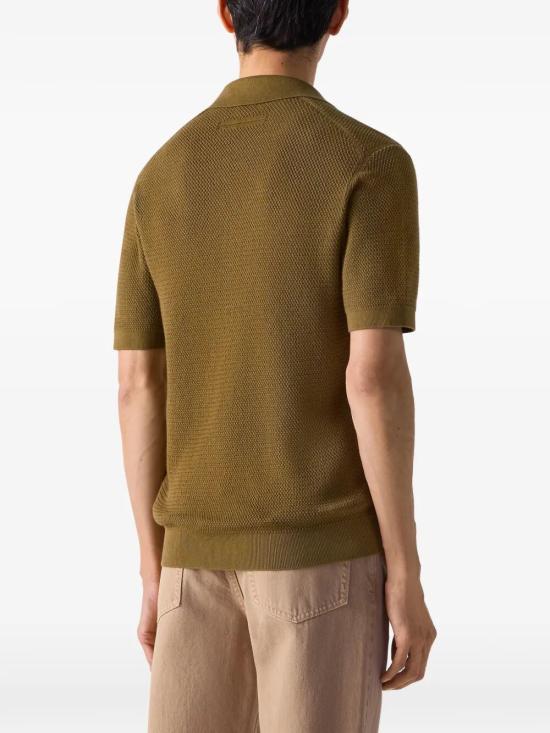 26SS 에르메네질도제냐 폴로 티셔츠 UHC26A3 C31 V04 BROWN - ERMENEGILDO ZEGNA