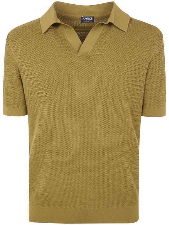 26SS 에르메네질도제냐 폴로 티셔츠 UHC26A3 C31 V04 BROWN - ERMENEGILDO ZEGNA