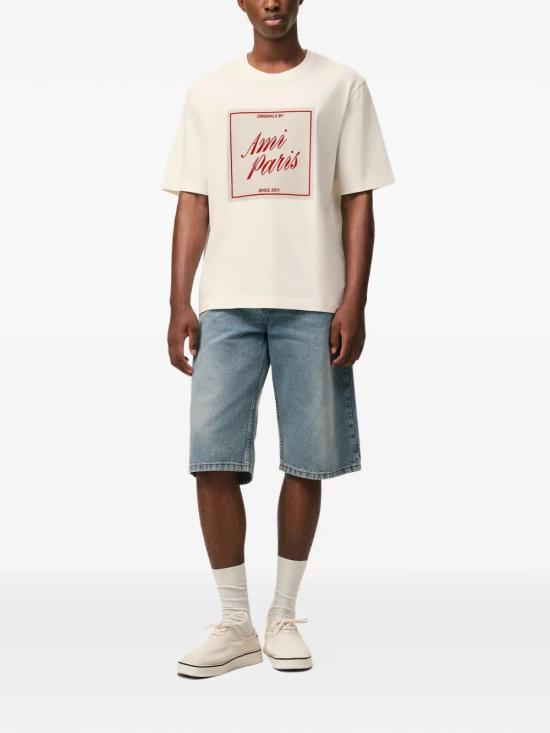 26SS 아미 반팔 티셔츠 UTS385 726 136 WHITE CREAM - AMI