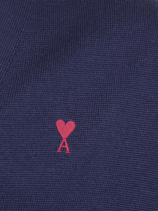 26SS 아미 ADC 울 V넥 가디건 HKC361 001 414 NAVY RED - AMI