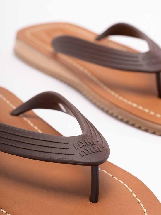 26SS 미우미우 샌들 5Y638E3ZMWF005F0003 Dark Brown - MIU MIU