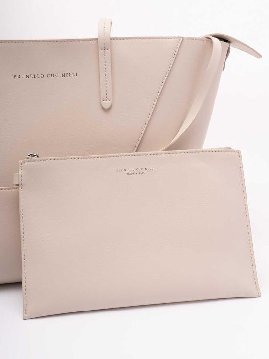 26SS 브루넬로 쿠치넬리 토트백 MBXAD2573C8922 White - BRUNELLO CUCINELLI