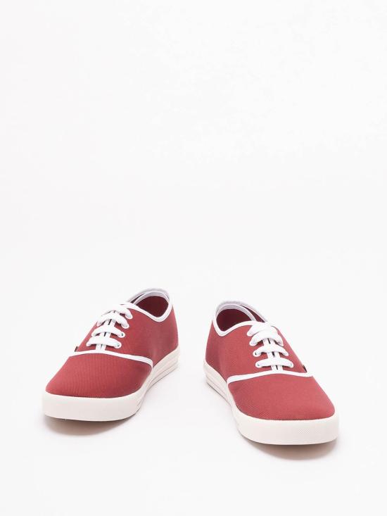 26SS 프라다 드릴 패브릭 스니커즈 2EE4673LKEFG000F0007 Dark Red - PRADA