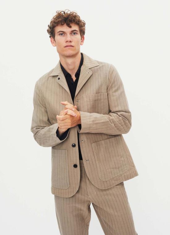  한센 가먼츠 수트 자켓 조수프 워크웨어 블레이저 재킷 베이지 - HANSEN GARMENTS