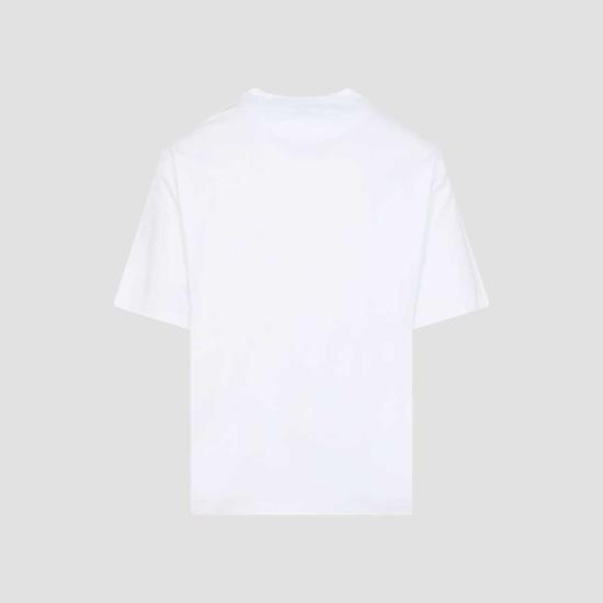  프라다 반팔 티셔츠 코튼 티셔츠 화이트 - PRADA