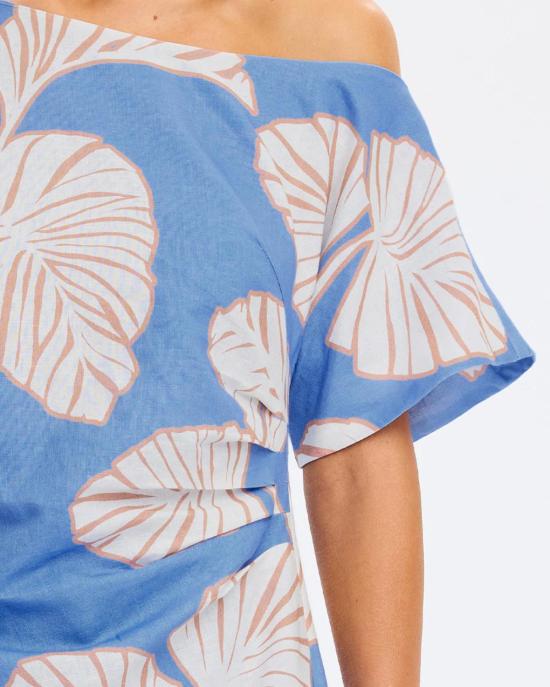  Kivari 숏 원피스 키바리 일라나 오프숄더 미니 드레스 블루/아이보리 - OTHER BRANDS