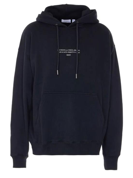 26SS 오프화이트 후드 티셔츠 OMBB085S26FLE009 0001 BLACK