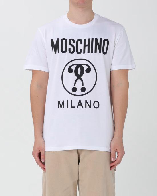 26SS 모스키노 반팔 티셔츠 0703 2041 1001 BIANCO NERO - MOSCHINO