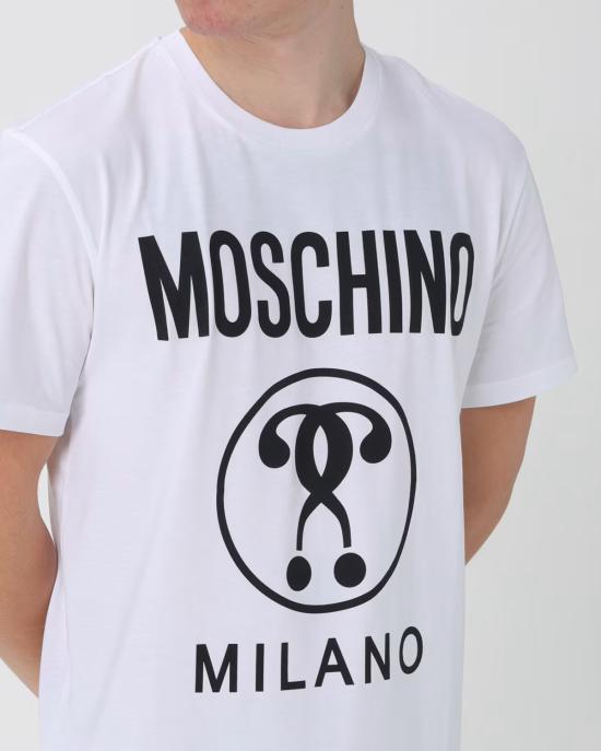 26SS 모스키노 반팔 티셔츠 0703 2041 1001 BIANCO NERO - MOSCHINO