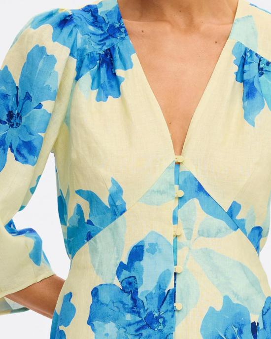  키바리 롱 원피스 소피 맥시 드레스 옐로우/블루 - KIVARI