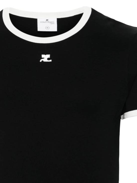 26SS 쿠레쥬 반팔 티셔츠 VESJTS020JS0070 9901 BLACK HERITAGE WHITE - COURREGES